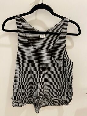 PINK Victoria's Secret Black & White Striped Tank